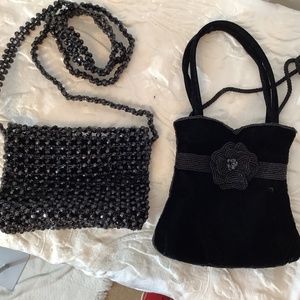 EUC Black evening beaded crossbody bags mini
